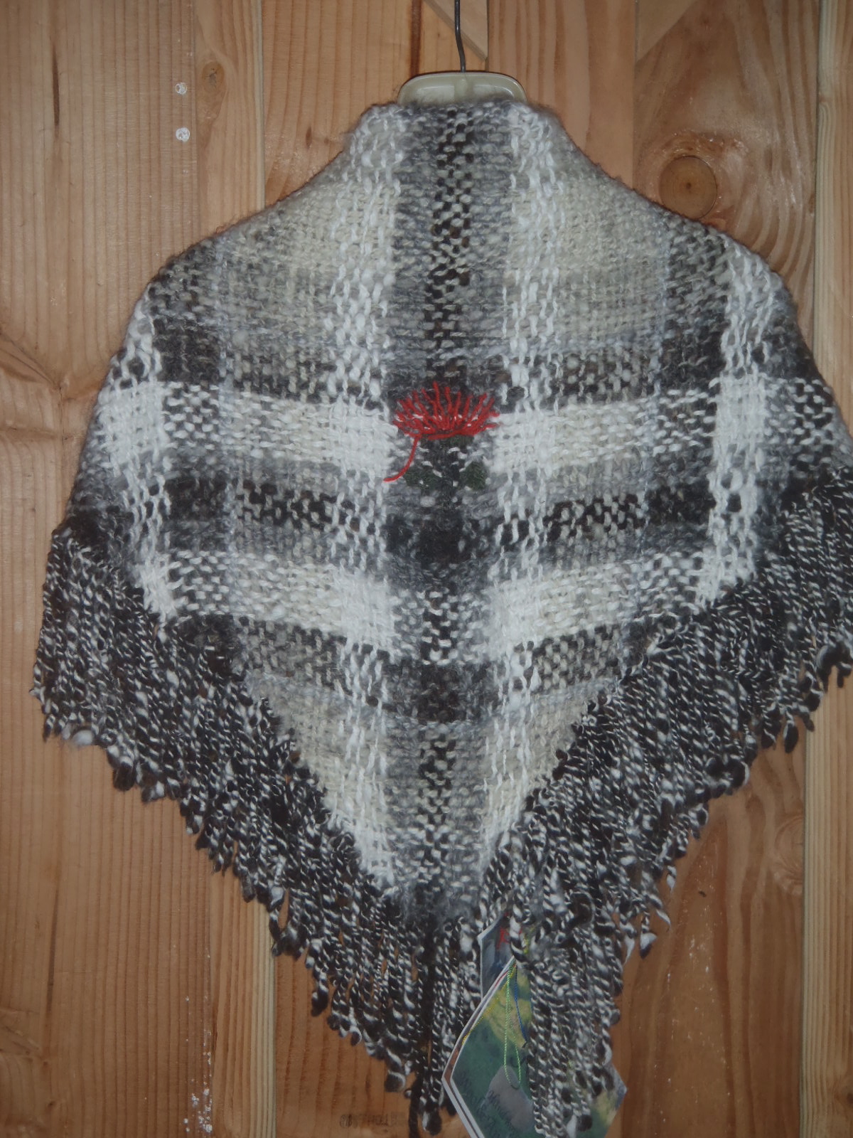 Font view of ohia shawl.