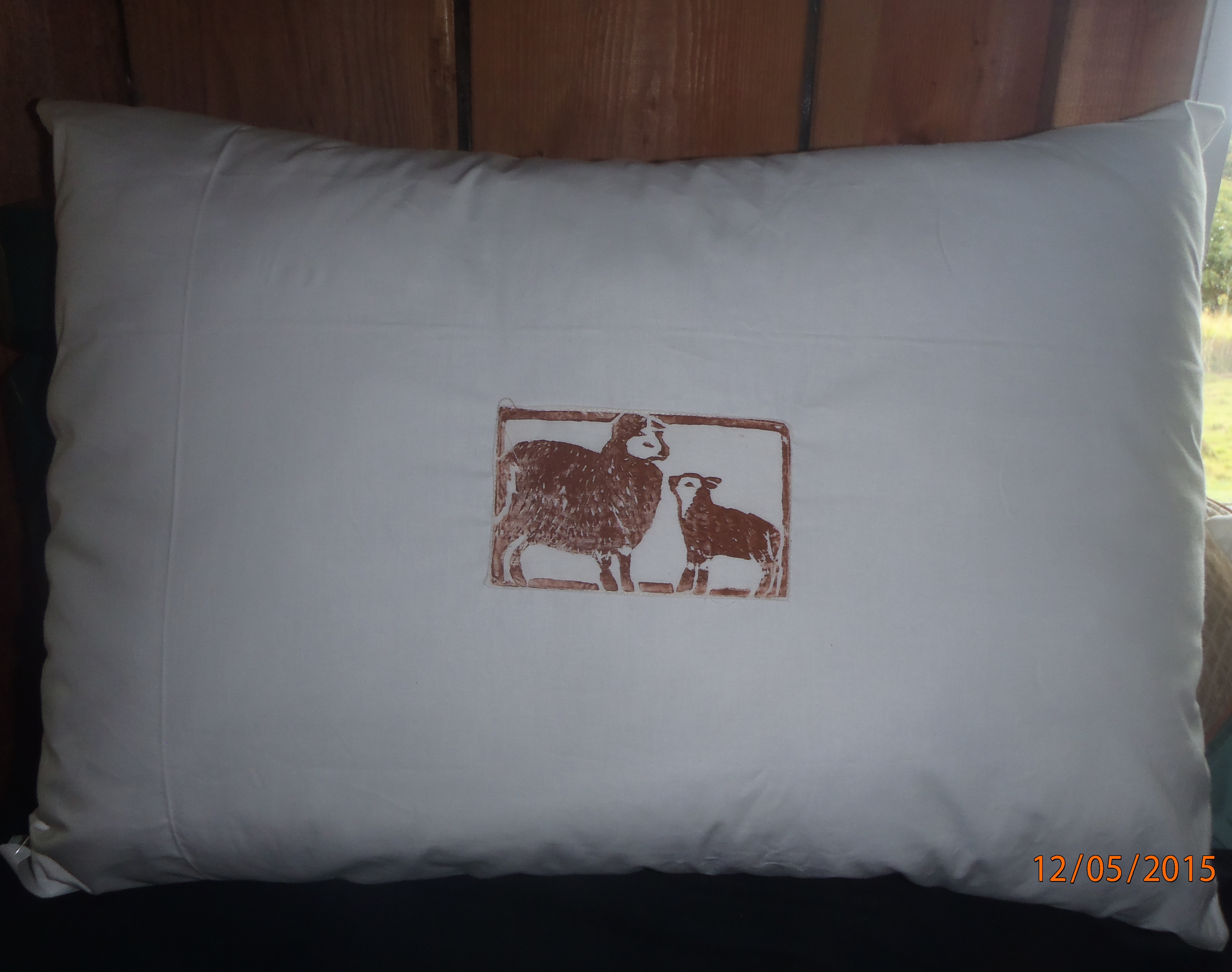 Photo of one of our wool filled bed pillows.