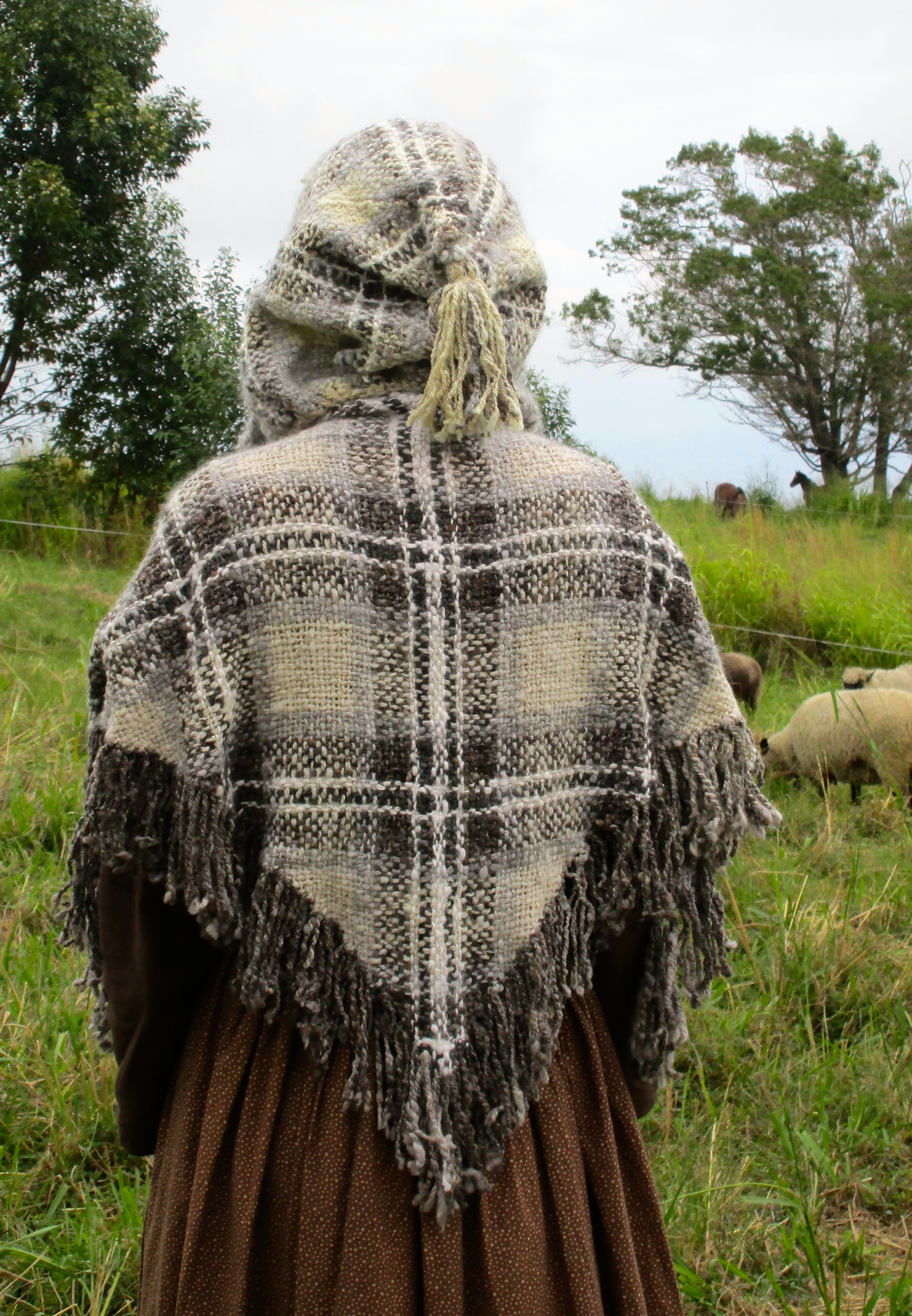 Photo of the hooded shawl.